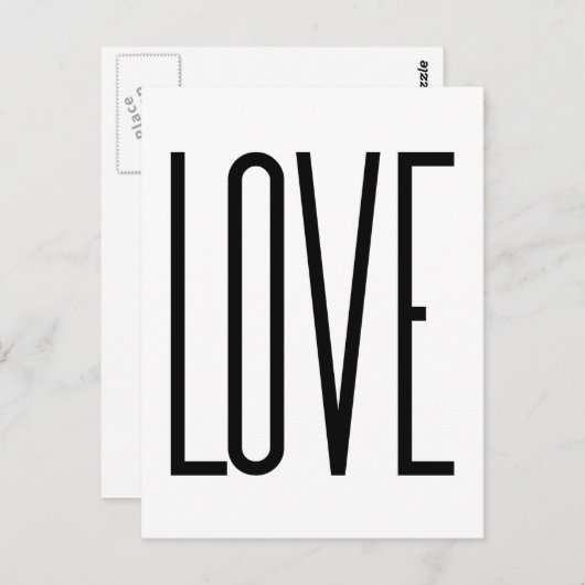 Coole Liebe - Minimalistisches Grafikdesign Postkarte (Vorne/Hinten)