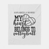 coole Liebe Volleyballherz Fleecedecke (Vorderseite)