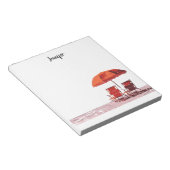 Coole Liegestühle Sonnenschirm Sommer personalisie Notizblock (angewinkelt)