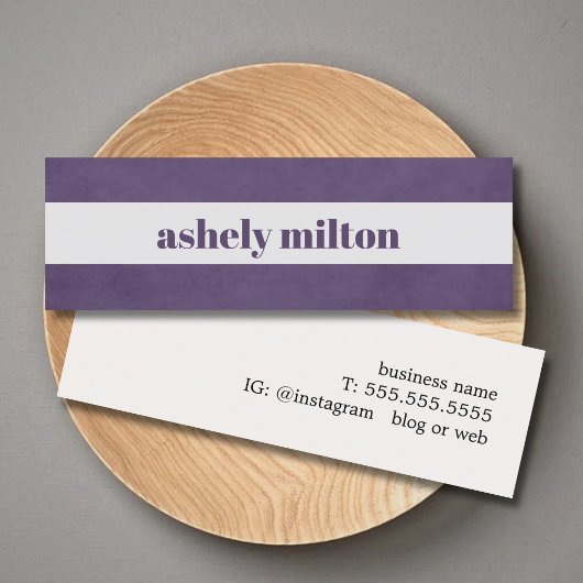 Coole Lila Alte Streifen Schönheitsmode Mini Visitenkarte