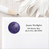 Coole Lila Bowling Ball Rücksendeadressen-Aufklebe (Insitu)