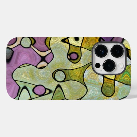 Coole lila Gelbgrün lustige Kreise Case-Mate iPhone Hülle (Rückseite (Horizontal))