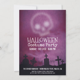 Coole Lila Halloween-KostümParty Einladung