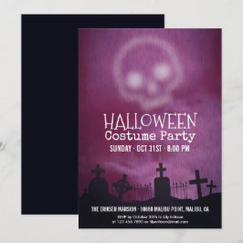 Coole Lila Halloween-KostümParty Einladung