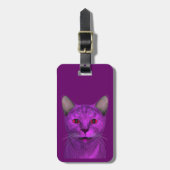 Coole Lila Katze Gepäckanhänger (Vorderseite vertikal)