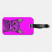 Coole Lila Katze Gepäckanhänger (Rückseite horizontal)