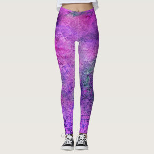 Coole Lila Leggings mit Scratch wie Aussehen