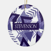 Coole Lila Leidenschaft | 90s Abstrakte Formen Mon Keramik Ornament (Links)