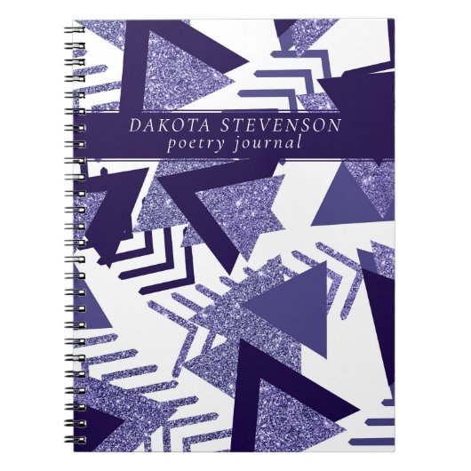 Coole Lila Leidenschaft | 90s Abstrakte Formen Mon Notizblock (Vorderseite)