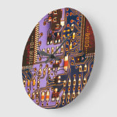 Coole lila Leiterkarte, elektronische Leiterkarte Große Wanduhr (Winkel)