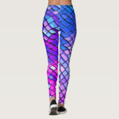 Coole Lila Mermaid Schwanz Scales Muster Leggings (Rückseite)