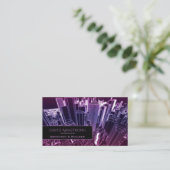 Coole lila Neonstadt-Architektur Visitenkarte (Stehend Vorderseite)