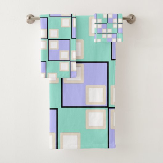 Coole Lila Quadrate Badhandtuch Set (Insitu)