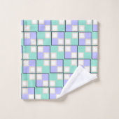 Coole Lila Quadrate Badhandtuch Set (Waschlappen)