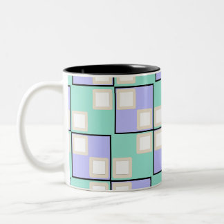 Coole Lila Quadrate Zweifarbige Tasse