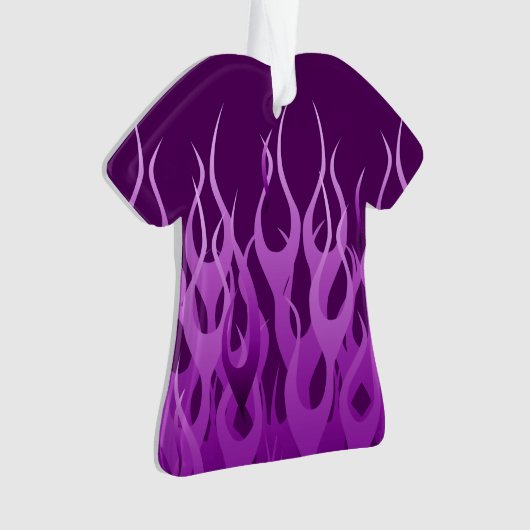 Coole Lila Racing Flames Button Streifen Ornament (Vorderseite)