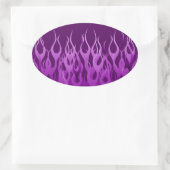 Coole Lila Racing Flames Button Streifen Ovaler Aufkleber (Tasche)
