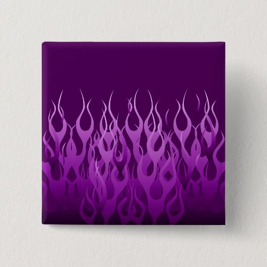 Coole Lila Racing Flames Graphic Button (Vorderseite)