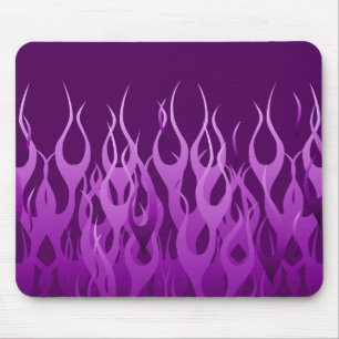 Coole Lila Racing Flames Graphic Mousepad