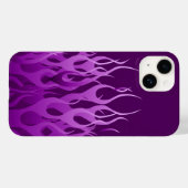 Coole Lila Racing-Flammen Case-Mate iPhone Hülle (Rückseite (Horizontal))