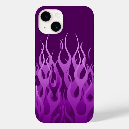 Coole Lila Racing-Flammen Case-Mate iPhone Hülle (Rückseite)