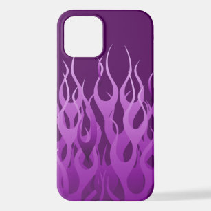 Coole Lila Racing-Flammen iPhone 12 Hülle