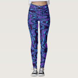 Coole Lila und blaue Abstrakte Gefärbte Krawatte R Leggings