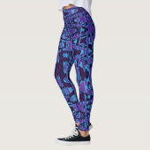 Coole Lila und blaue Abstrakte Gefärbte Krawatte R Leggings (Links)