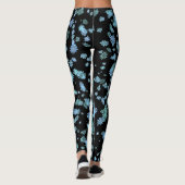 Coole Lila und blaue Schneeflocken Schwarze Leggin Leggings (Rückseite)