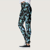 Coole Lila und blaue Schneeflocken Schwarze Leggin Leggings (Links)