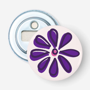 Coole Lila Violett-Blume Doodle Flaschenöffner