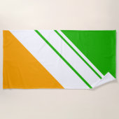 Coole Limone Lemon Diagonal Weiße Streifen Strandtuch (Vorderseite)