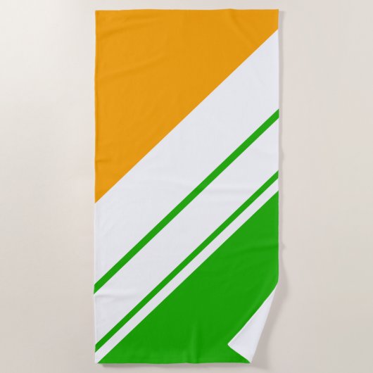 Coole Limone Lemon Diagonal Weiße Streifen Strandtuch (Vorderseite)