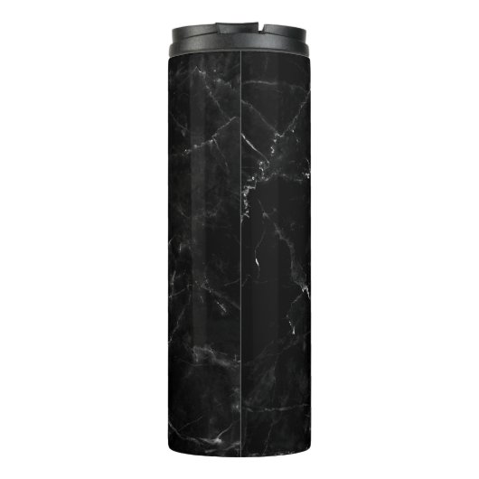 Coole Lion Black Marble Hintergrund Ihr Name Thermosbecher (Rückseite)