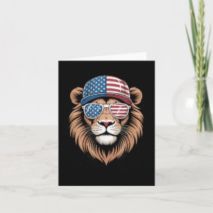 Coole Lion-US-Flagge schüttelt Unabhängigkeit 4. J Karte