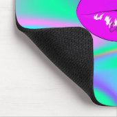 Coole Lippen, holografischer Regenbogen Mousepad (Ecke)