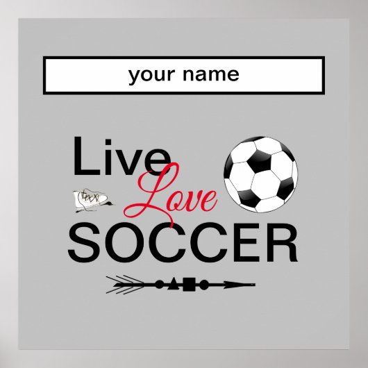 coole Live-Liebe Fußball-Sportarten Poster (Vorne)
