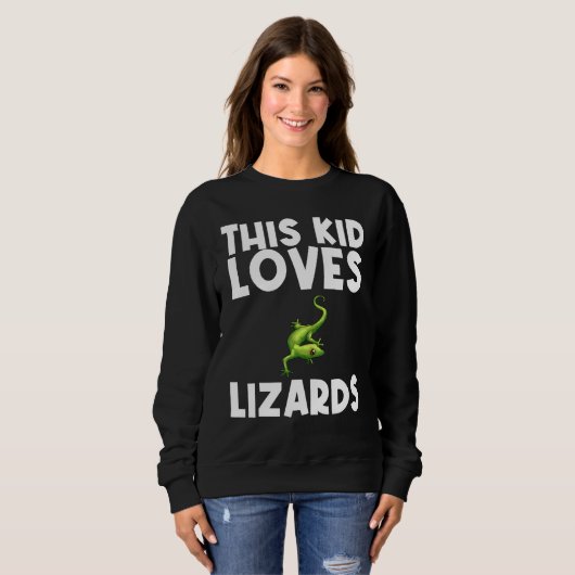 Coole Lizard für Junge Mädchen Gecko Green Reptile Sweatshirt (Vorne ganz)