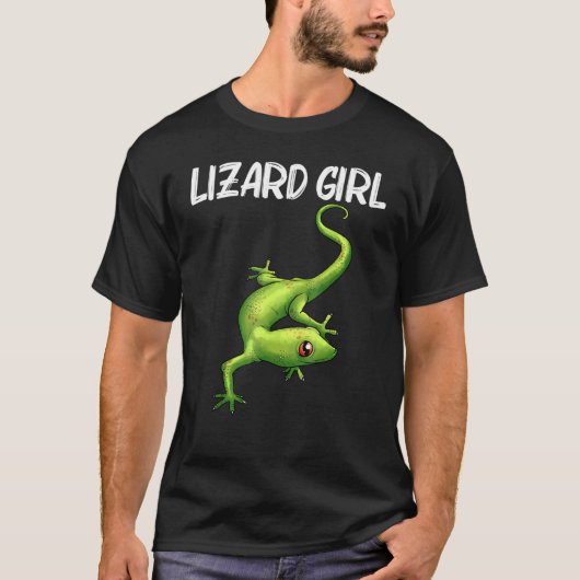 Coole Lizard für Mädchen Kinder Gecko Green Reptil T-Shirt (Vorderseite)