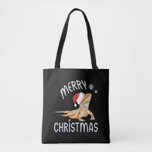 Coole Lizard Reptile mit Weihnachtshut Tasche