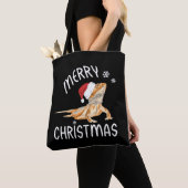 Coole Lizard Reptile mit Weihnachtshut Tasche (Von Nahem)