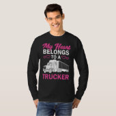 Coole LKWs Ehefrau Geschenk für Frauen LKW-Fahrer T-Shirt (Vorne ganz)