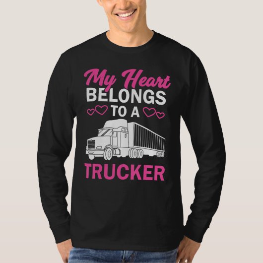 Coole LKWs Ehefrau Geschenk für Frauen LKW-Fahrer T-Shirt (Vorderseite)