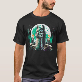 Coole Llama-Skelett-Halloween-Weihnachten-Geburtst T-Shirt