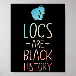 Coole Locs-Kunst für Frauen Mama Afro-Haar Schwarz Poster