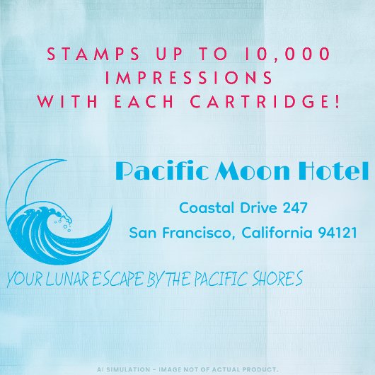 Coole Logo-Rücksendeadresse für Pacific Moon Hotel Permastempel