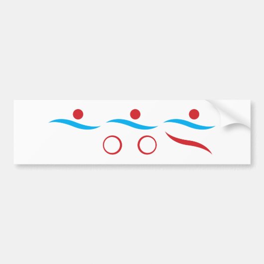 Coole Logoillustration des Triathlon Autoaufkleber (Vorne)