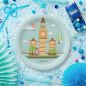 Coole Londoner City-Illustration Pappteller (Party)