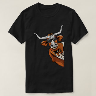 Coole Longhorn Cowboy Sonnenbrille Western Texas T-Shirt