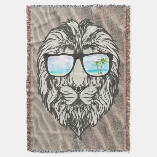 Coole Löwe mit Sommersonne Decke (Vorderseite Vertikal)